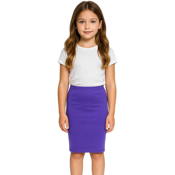 Kids Girls Plain Pencil Skirt Trendy Summer Clothing Sets Age 5-13 Years