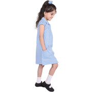 Girls Uniform School Dress Gingham Check Printed Dress With Matching Scrunchies - A2Z 4 Kids