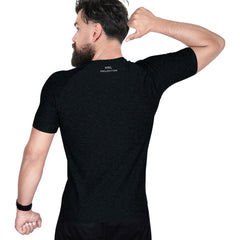 A2Z Mens Marl Round Neck T-Shirt HNL Projection Printed Short Sleeves T Shirt