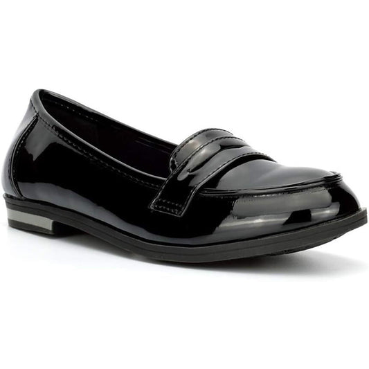 Ladies Peak Valley Patent Loafer Glossy Slip On Smart Shoes Classic Penny Loafer