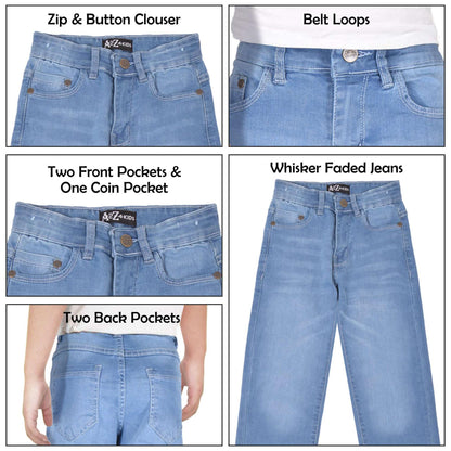 A2Z 4 Kids Boys Relaxed Straight Fit Cut Jeans for Teens Cotton Jean Age 5-13 Yr