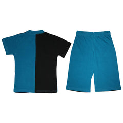 A2Z 4 Kids Girls Boys T-shirt Top Shorts Set 100% Cotton Contrast Panel Outfit