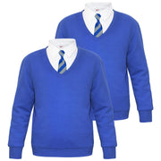 Kids Girls Boys Scouts School Uniform V Neck Jumper Single & 2 Pack Sweatshirt - A2Z 4 Kids