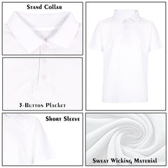 Kids Boys T Shirts Plain Polo Summer Fashion Soft Feel Tank Top & Tees 3-13 Year