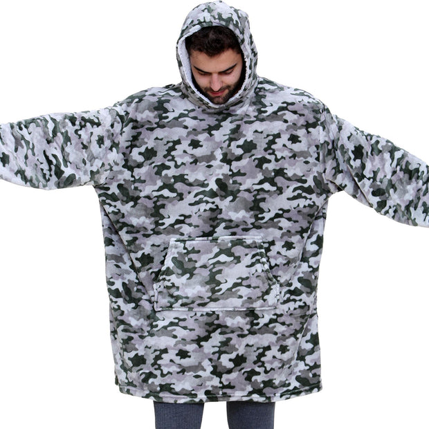 A2Z Unisex Mens Ladies Oversized Kangaroo Pocket Hooded Animal Wearable Blanket