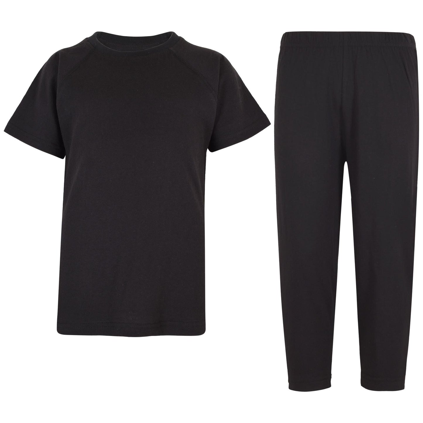 A2Z 4 Kids Girls Boys Raglan Sleeves Plain Pyjamas 2 Piece Short Sleeves Set