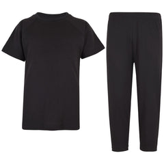 A2Z 4 Kids Girls Boys Raglan Sleeves Plain Pyjamas 2 Piece Short Sleeves Set