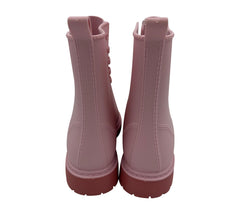 A2Z Womens Wellington Boots Lace Up Pink Waterproof PVC Rain Shoes Ankle Wellies