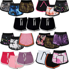 Kids Girls Shorts Contrast Athletic Gym Wear Dance Sports Summer Hot Short Pants
