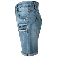Kids Boys Ripped Light Blue Denim Shorts Comfort Stretch Jeans Trouser Pants