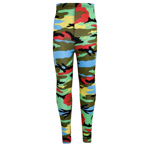 Girls Legging Kids Camouflage Print Fashion Multi Color Leggings 7-13 Years
