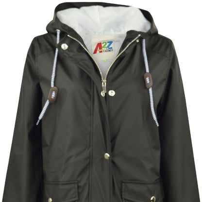 PU Raincoat Jacket Windbreaker Waterproof Parka Hooded Girls Boys Age 5-13 Years