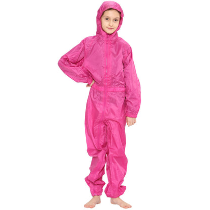 Girls Boys Raincoat Kids Puddle Suit All in One Waterproof Hooded Rainsuit