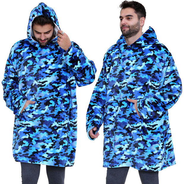 A2Z Unisex Mens Ladies Oversized Kangaroo Pocket Hooded Animal Wearable Blanket