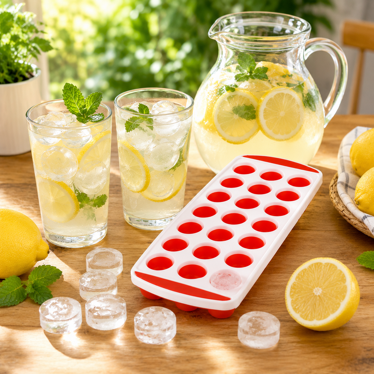 A2Z 21 Cube Ice Tray Silicone Push Up Easy Release Freezer Ice Mould PP TPR