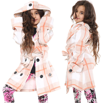 A2Z 4 Kids Parka Jacket Hooded Warm Jacket Oversized Belted Cuffs 5 -13 Years