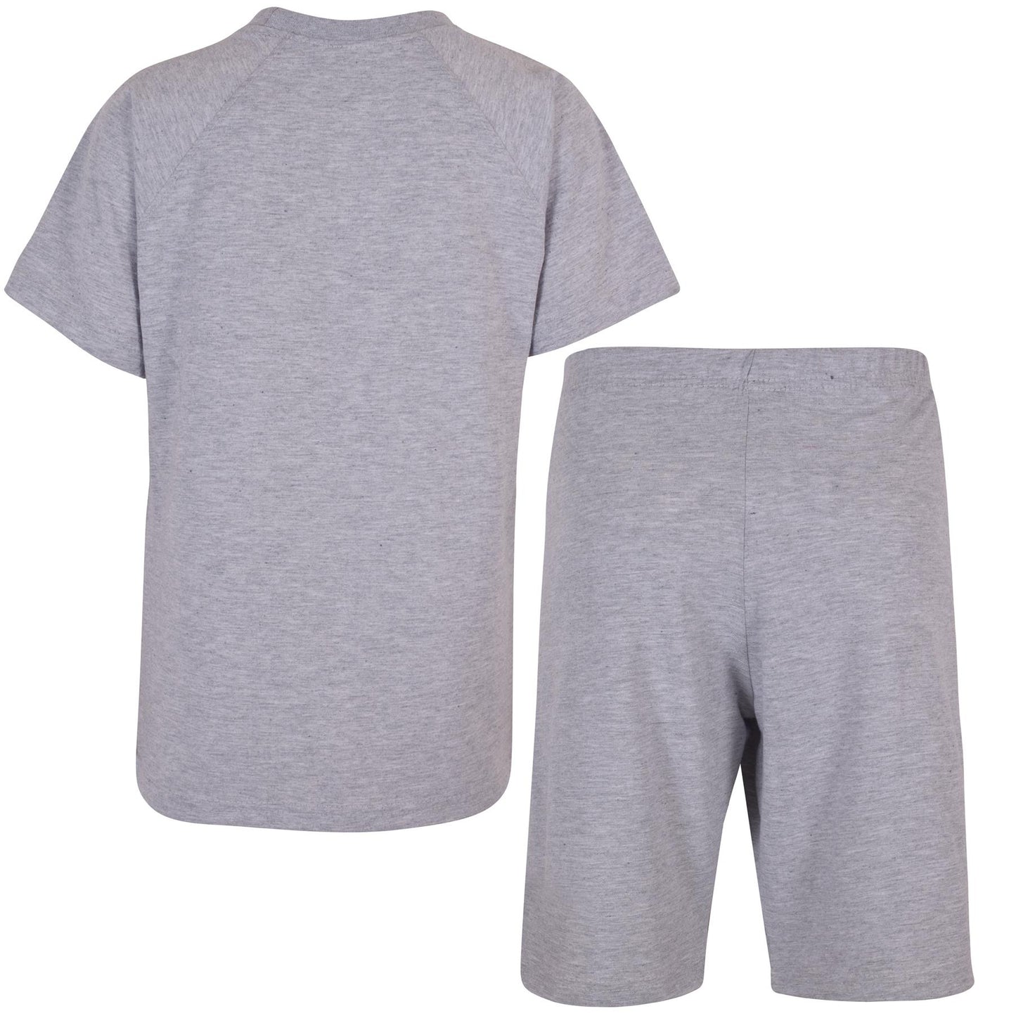 Kids Girls Boys Raglan Sleeves Plain Pyjamas 2 Piece Comfortable Shorts Set 5-14