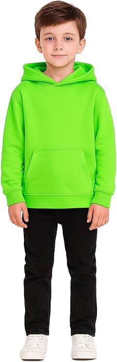 Girls Boy Plain & Tie Dye Print Sweatshirt Pullover Hooded Jumper PE School Coat