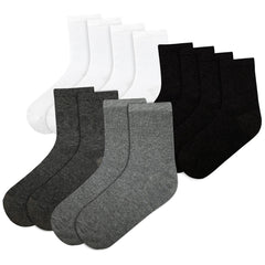 Kids Boys Girls Back to School Cotton Rich Plain Ankle School Socks Pack 6