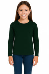 A2Z 4 Kids Girls Plain Long Sleeve T Shirt Soft Feel PE School Activewear Shirts