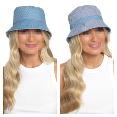 Womens Reversible Bucket Hat Summer Foldable Sun Hat UV Protection For Camping