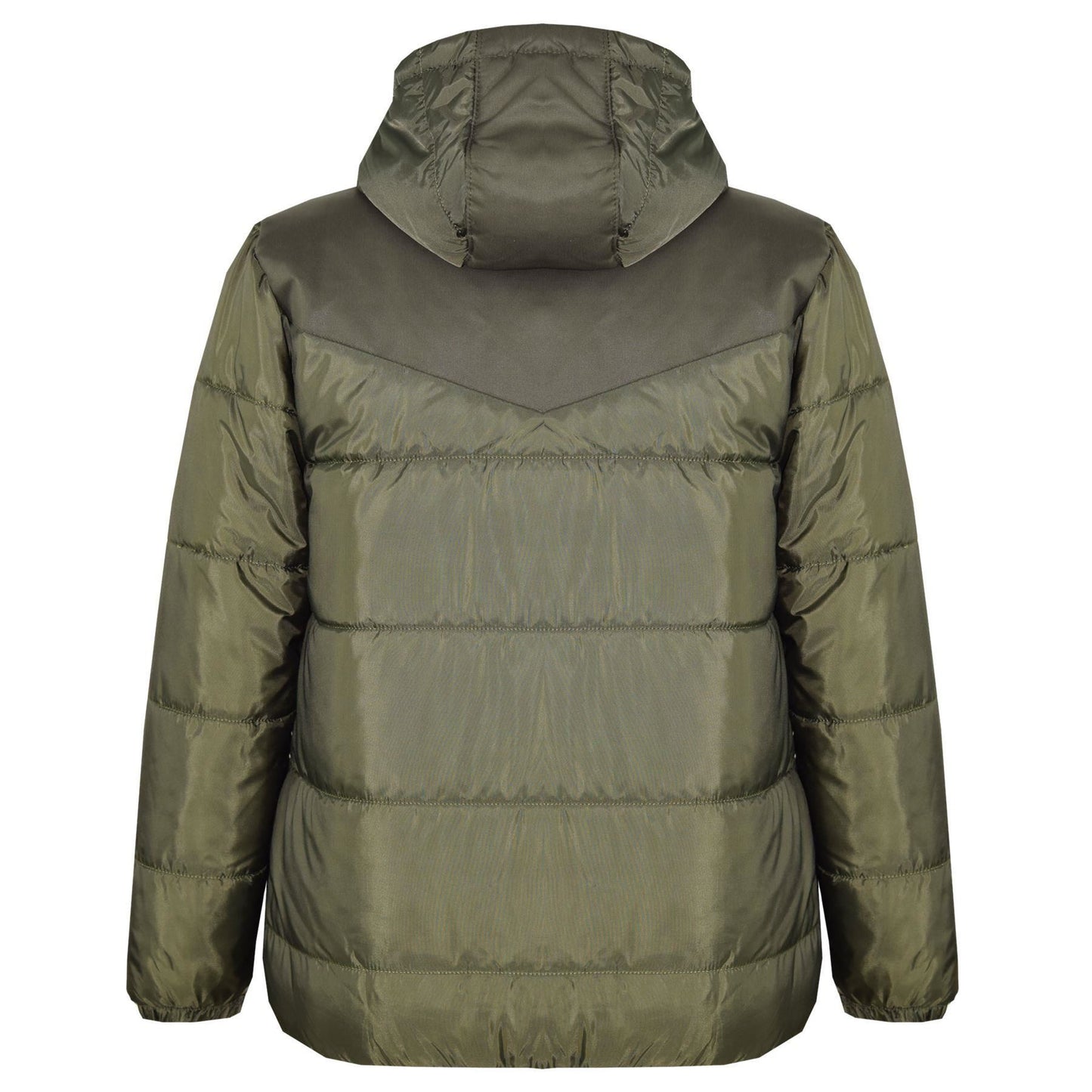 Kids Jacket Girls Boys Padded Olive Puffer Hooded Zipped Coat Warm Thick Coats