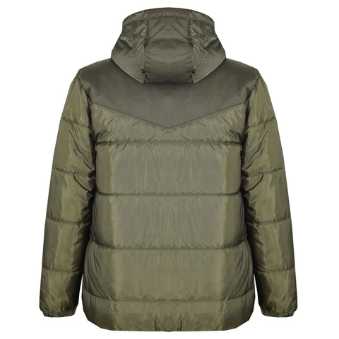 Kids Jacket Girls Boys Padded Olive Puffer Hooded Zipped Coat Warm Thick Coats