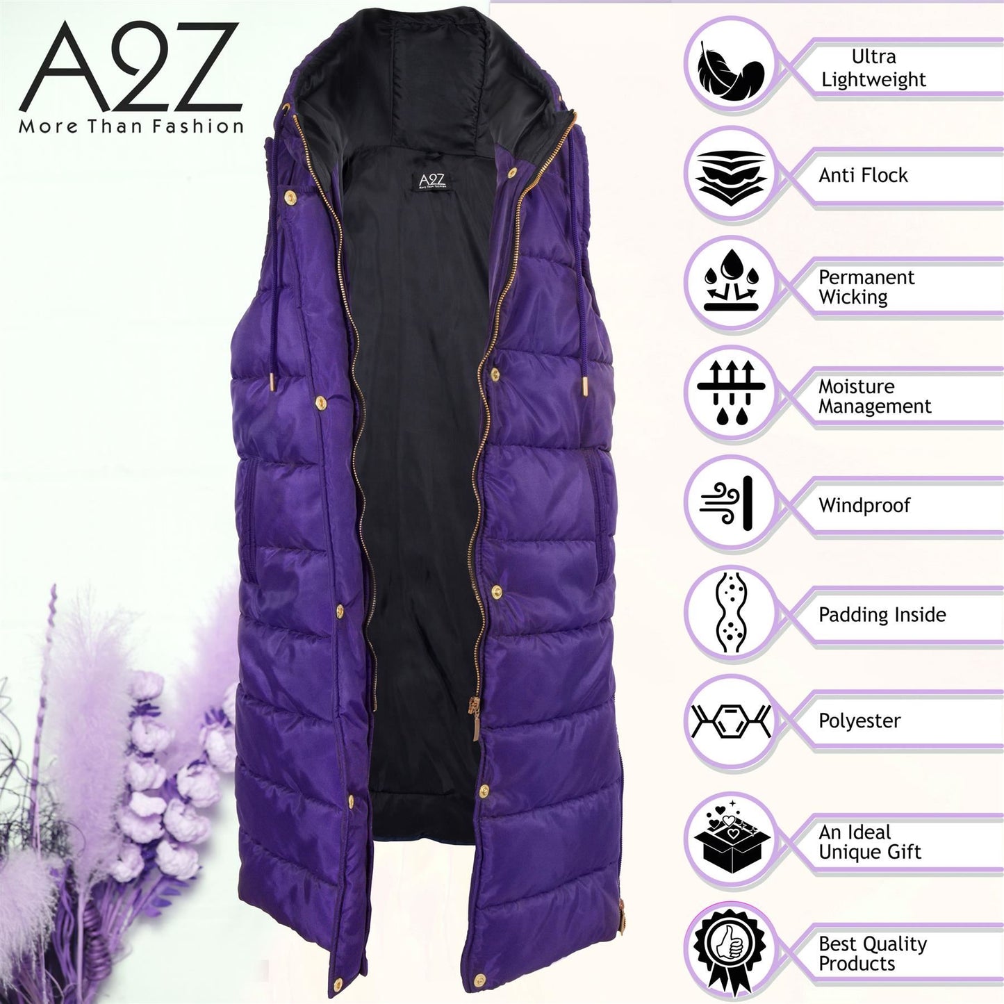 Kids Girls Oversized Gilet Long Line Hooded Quilted Jacket Long Sleeveless Coat