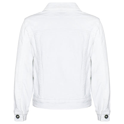 Women White Denim Jacket Cotton Casual Fashion Vintage Classic Streetwear Jeans