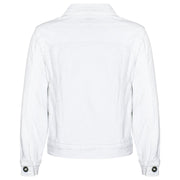 Women White Denim Jacket Cotton Casual Fashion Vintage Classic Streetwear Jeans