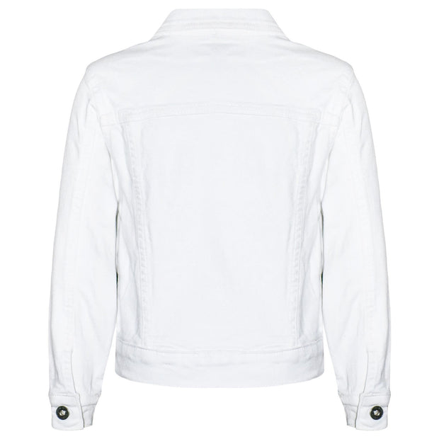 Women White Denim Jacket Cotton Casual Fashion Vintage Classic Streetwear Jeans