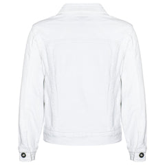 Women White Denim Jacket Cotton Casual Fashion Vintage Classic Streetwear Jeans
