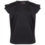 Kids Girls Flared Cap Sleeves Crop Top Plain Color T Shirt Top & Hot Shorts Set