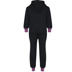 Kids Girls Boys A2Z Onesie One Piece Contrast Fleece Hoodie All In One Jumpsuit