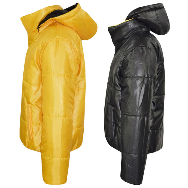 Girls Jackets Kids Reversible Cropped Hooded Padded Puffer Jacket Coat 5-13 Year