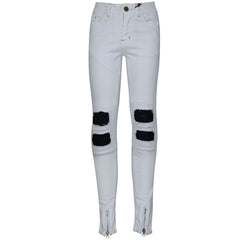 Kids Girls Stretchy Jeans Designer Ripped Drape Panel Denim Pant Trouser 5-13 Yr