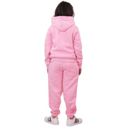 A2Z 4 Kids Plain Tracksuit Contrast Baby Pink And Black Fleece Hoodie with Joggers Jogging Sweatpants Pants Sports Activewear Outfit Set For Childrens Girls Age 5-13 Years