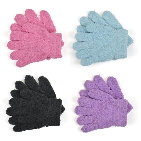 Kids Girls 4 Pack Thermal Snow Soft Magic Winter Gloves One Size Warm Mittens