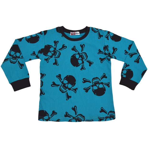 Kids Girls Skull & Bones Print Pyjamas Set