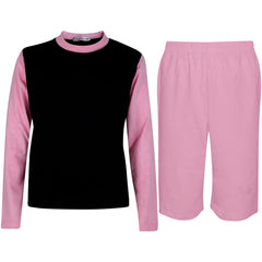 Kids Boys Long Sleeve Pyjamas Contrast T-Shirt Shorts loungewear Age 5-13 Years