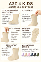 Kids Girls Wellington Wellies Non-Slip Waterproof Lightweight Rain Boots