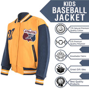 Kids Girls Boys Baseball Jacket Varsity Style Athletic Embroidered School Jacket - A2Z 4 Kids