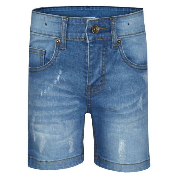 Kids Boys Distressed Denim Shorts Comfort Stretch Jeans Trouser Pants Age 5-13