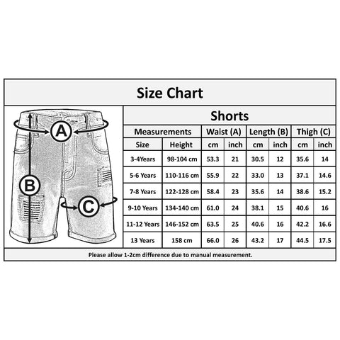 Kids Boys Ripped Light Blue Denim Shorts Comfort Stretch Jeans Trouser Pants