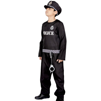 Boys Police Costume 4 Pcs Police Officer Uniform Kids Fancy Dress Cop Costume