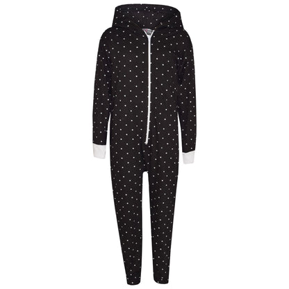Kids Boys Girls Polka Dot Cotton A2Z Onesie One Piece Black Hooded Jumpsuit 2-13