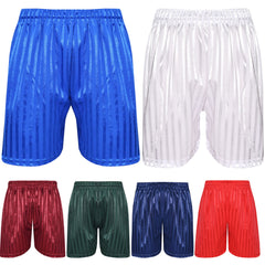 Kids Girls Boys Shadow Stripe PE Shorts Sports Football Gym School Short 2-13