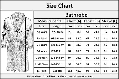 Kids Soft Fleece Bathrobe Dressing Gown Hooded Swim Beach Girls Boys 2-13 years