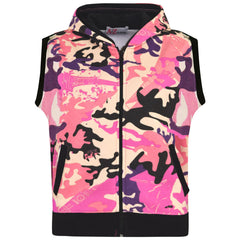 Kids Hooded Gilet Jacket Fleece Fabric No Sleeve Zipper Coat Boys Age 5-13 Year