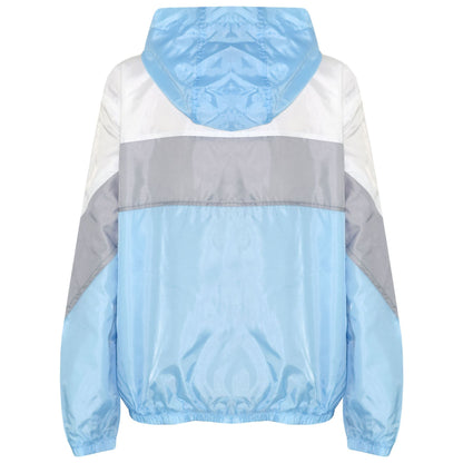A2Z 4 Kids Girls Boys Windbreaker Waterproof Sky Blue Raincoat Jackets Contrast Panels Shower Resistant Lightweight Hooded Coat For Unisex New Age 5-13 Years